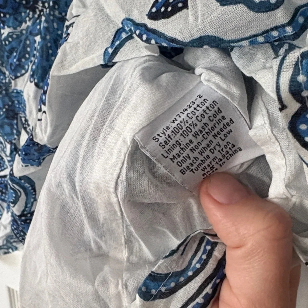 Johnny Was Workshop White/Blue Azura Floral Tiered Midi Skirt New Size Medium - Picture 7 of 8